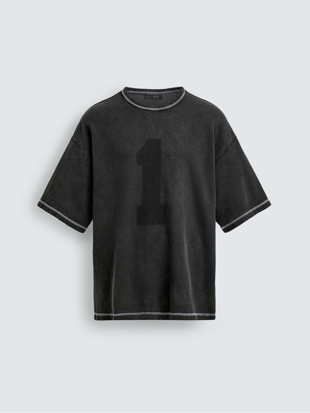 ZARA CONTRAST WASHED KNIT T-SHIRT